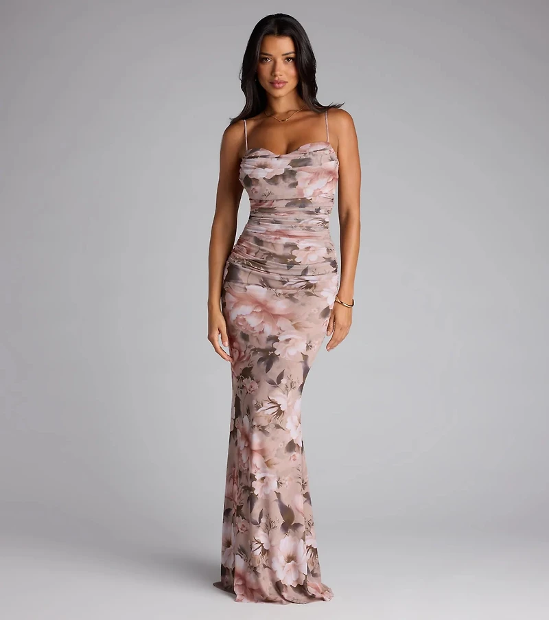 Yvette Floral Mermaid Formal Dress