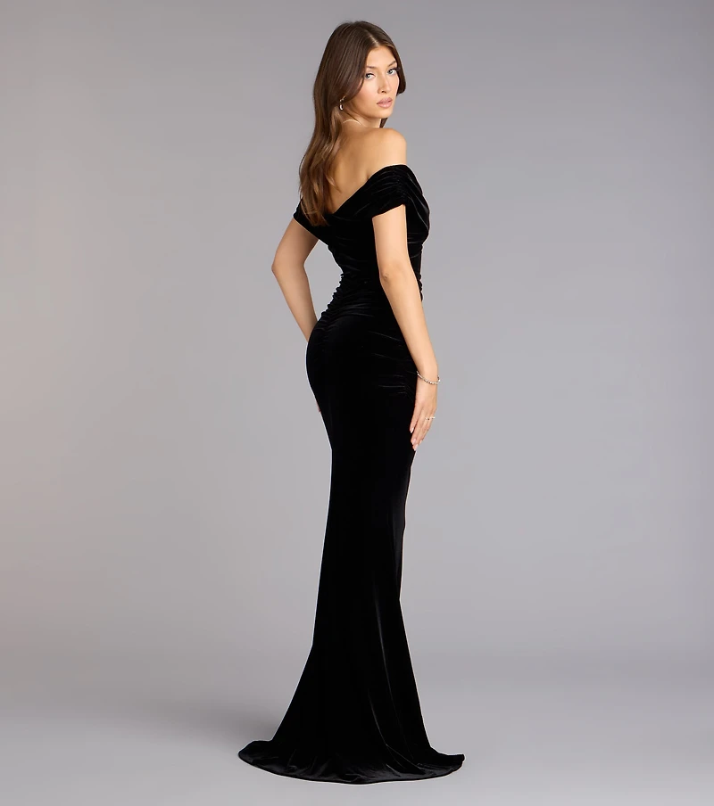 Gemma Velvet Off-The-Shoulder Mermaid Dress
