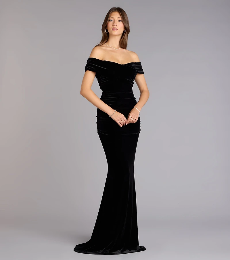 Gemma Velvet Off-The-Shoulder Mermaid Dress
