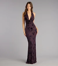 Morgan Plunge Cowl Neck Mermaid Formal Dress