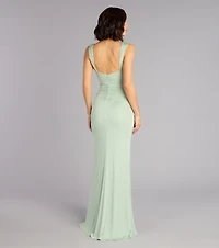 Karly Glitter Slit Mermaid Formal Dress