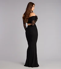 Lila Rhinestone Mermaid Formal Dress