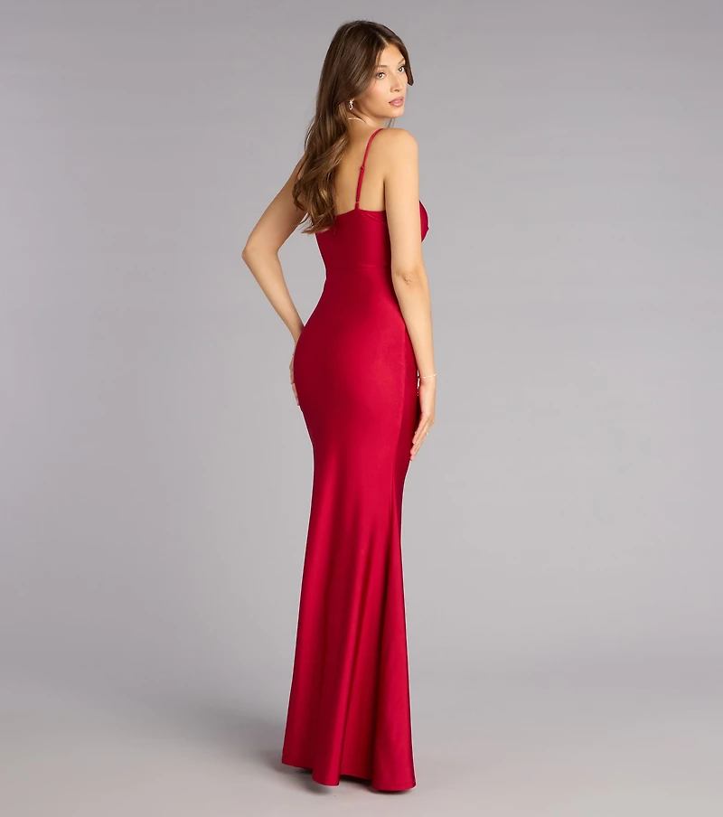 Tricia V-Neck Slit Mermaid Formal Dress