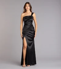 Kathie Formal Satin One-Shoulder Dress