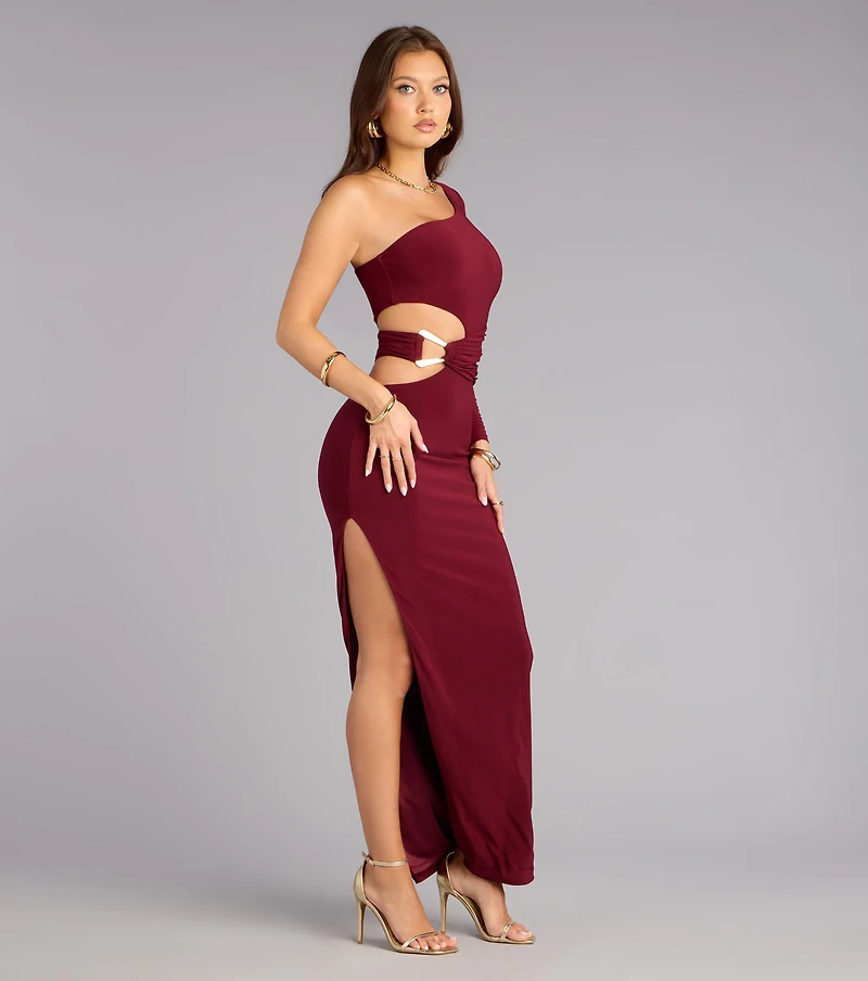 Veronica Long Sleeve Cutout Formal Dress