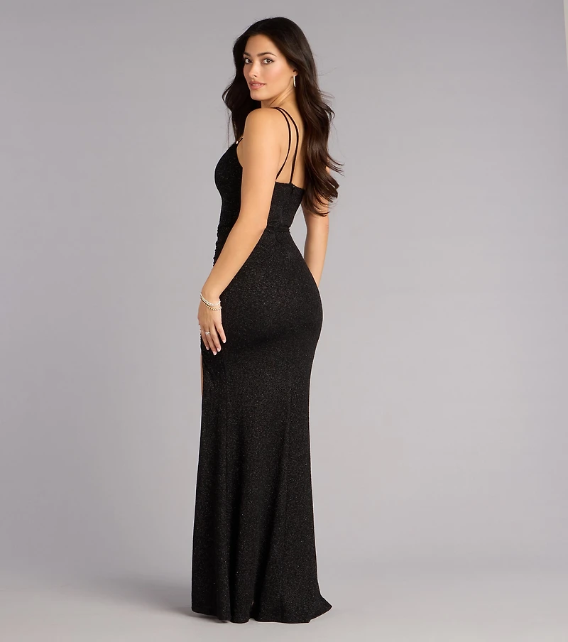Margot Glitter One Shoulder Mermaid Formal Dress