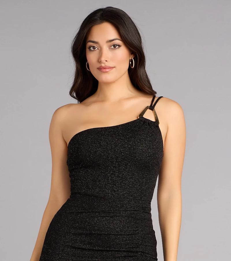 Margot Glitter One Shoulder Mermaid Formal Dress