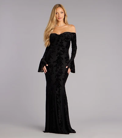 Korey Velvet Off-The-Shoulder Mermaid Formal Dress