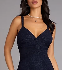 Bailey Glitter Low Back Mermaid Formal Dress