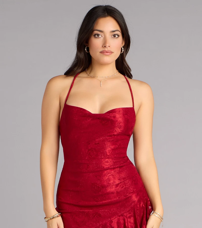 Kaia One-Shoulder Slit Formal Dress