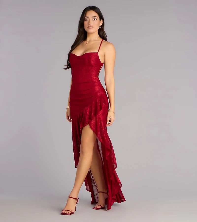 Kaia One-Shoulder Slit Formal Dress