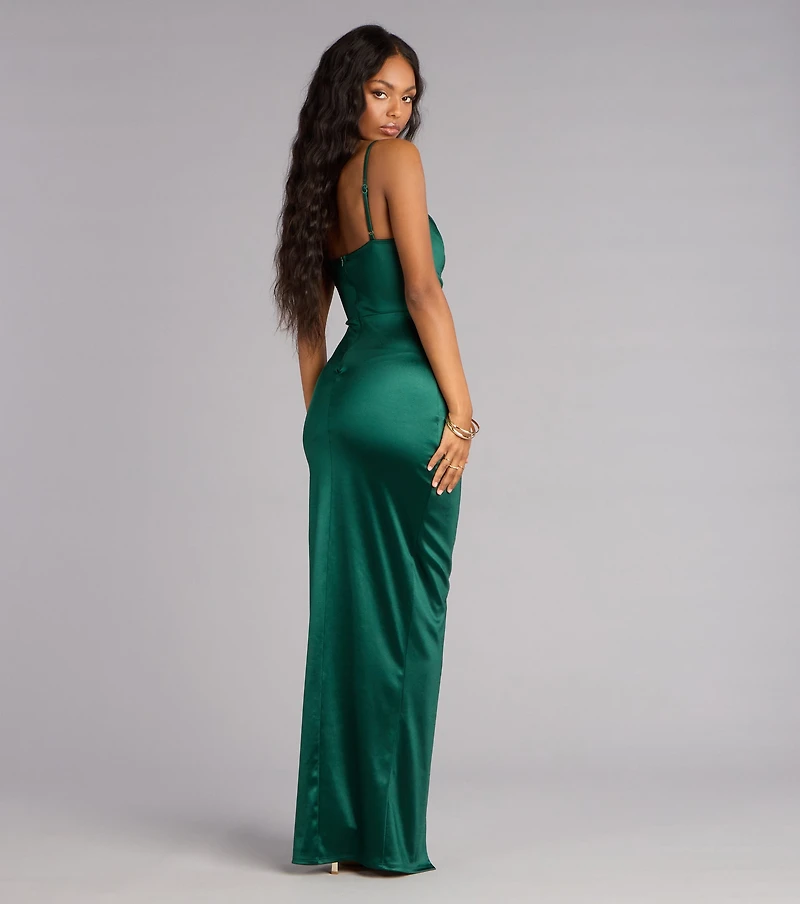 Avery Sweetheart Mermaid Satin Formal Dress