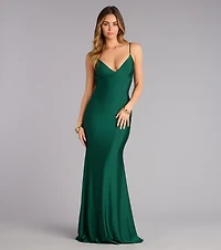Haley Open Back Sash Mermaid Formal Dress