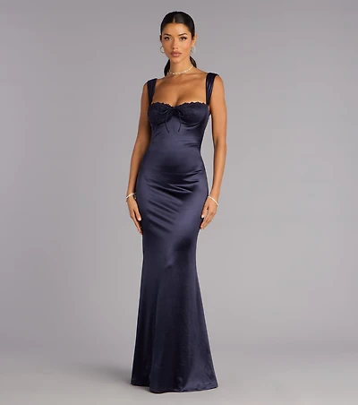 Maryanne Satin Lace Mermaid Formal Dress