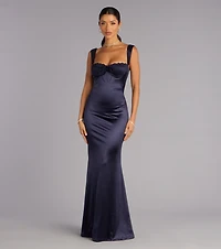 Maryanne Satin Lace Mermaid Formal Dress