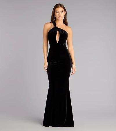 Monica Velvet Cutout Mermaid Formal Dress