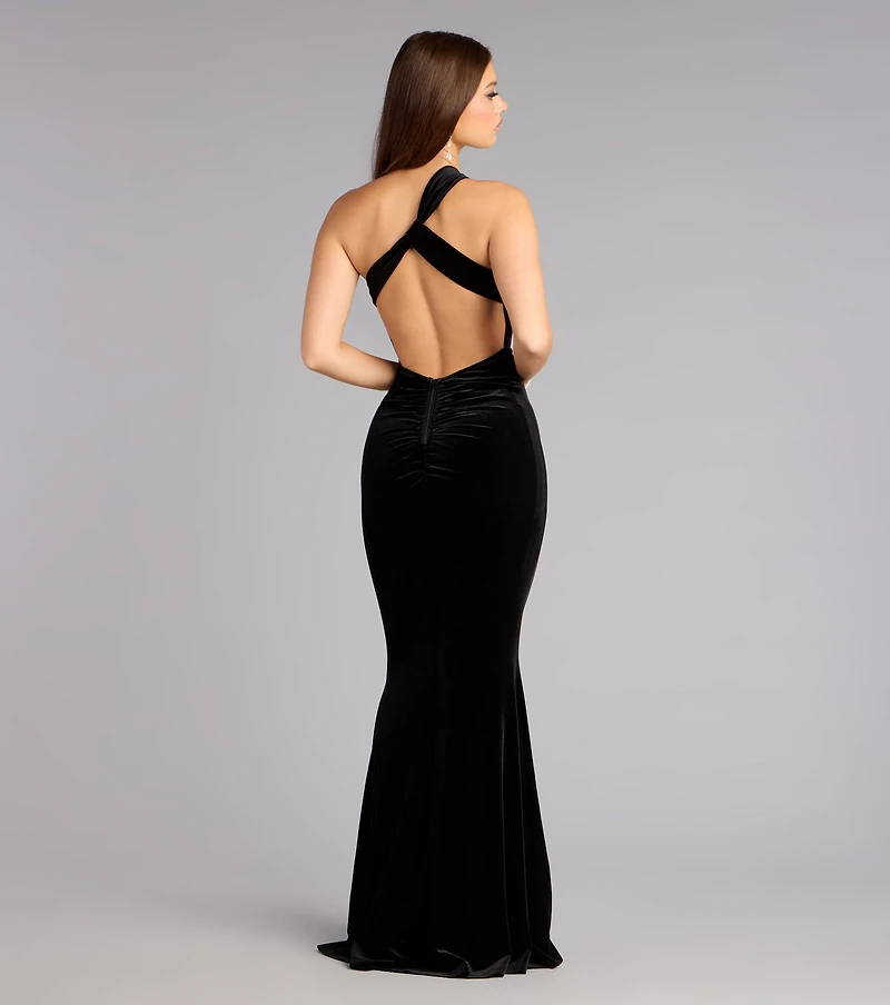 Monica Velvet Cutout Mermaid Formal Dress