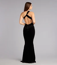 Monica Velvet Cutout Mermaid Formal Dress