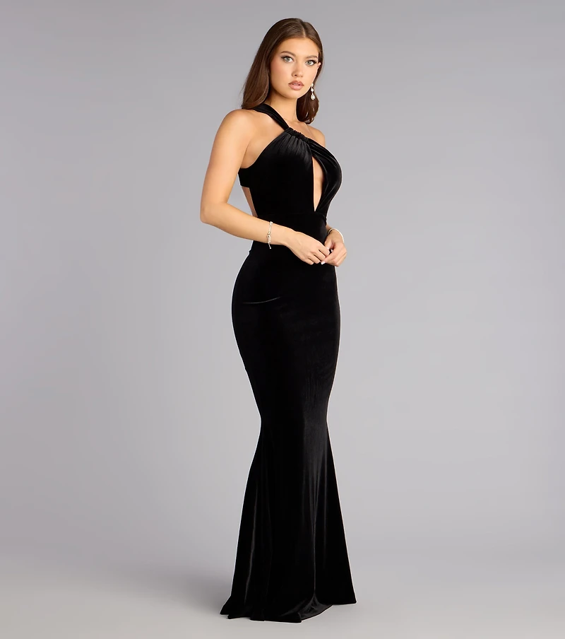Monica Velvet Cutout Mermaid Formal Dress