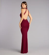 Stefania Lace Open Back Mermaid Formal Dress