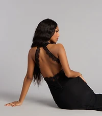 Everlee Mesh Open Back Formal Dress