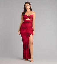 Lily Abstract Print Mermaid Formal Dress