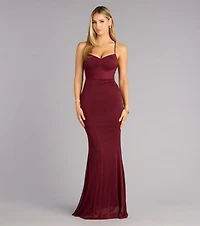 Khloe Mesh Lace-Up Mermaid Formal Dress