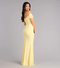 Katie Mesh Off-The-Shoulder Formal Dress