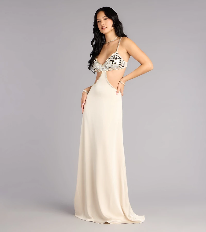 Marybelle Satin A-Line Formal Dress