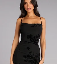 Arabella Velvet Floral Lace-Up Mermaid Formal Dress