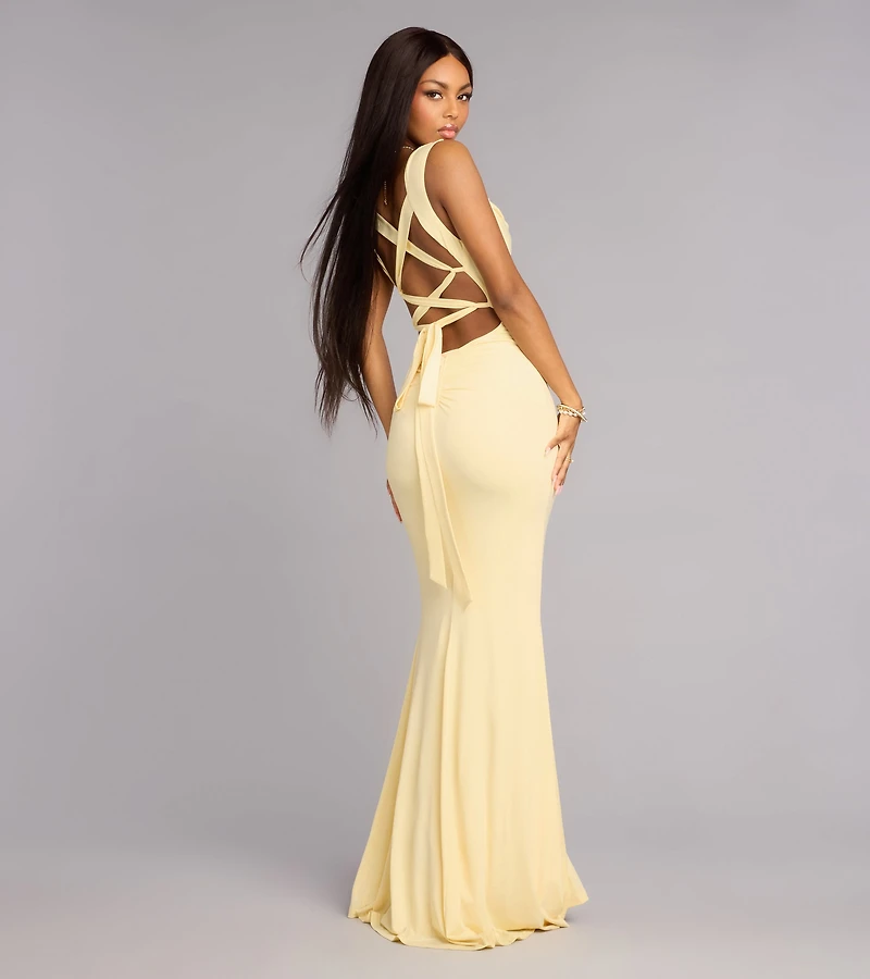 Vanessa Lace-Up Mermaid Formal Dress