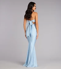 Kimberly Strapless Tie-Back Mermaid Formal Dress