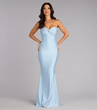 Kimberly Strapless Tie-Back Mermaid Formal Dress