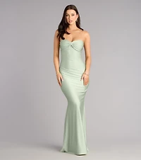 Kimberly Strapless Tie-Back Mermaid Formal Dress