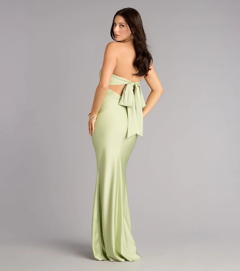 Kimberly Strapless Tie-Back Mermaid Formal Dress