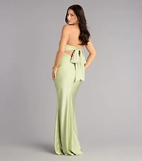 Kimberly Strapless Tie-Back Mermaid Formal Dress