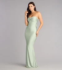 Kimberly Strapless Tie-Back Mermaid Formal Dress