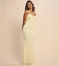 Kimberly Strapless Tie-Back Mermaid Formal Dress