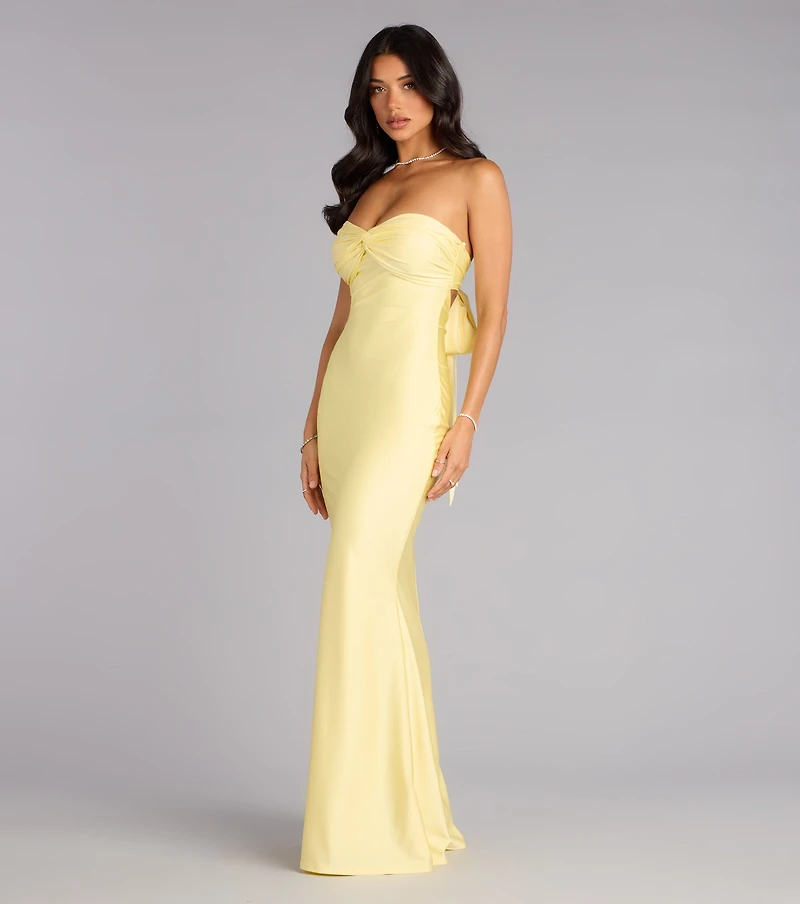 Kimberly Strapless Tie-Back Mermaid Formal Dress