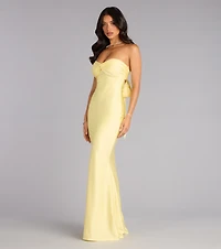 Kimberly Strapless Tie-Back Mermaid Formal Dress