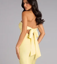 Kimberly Strapless Tie-Back Mermaid Formal Dress