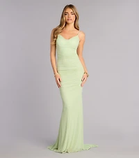 Bonnie Ruched Mesh Mermaid Dress