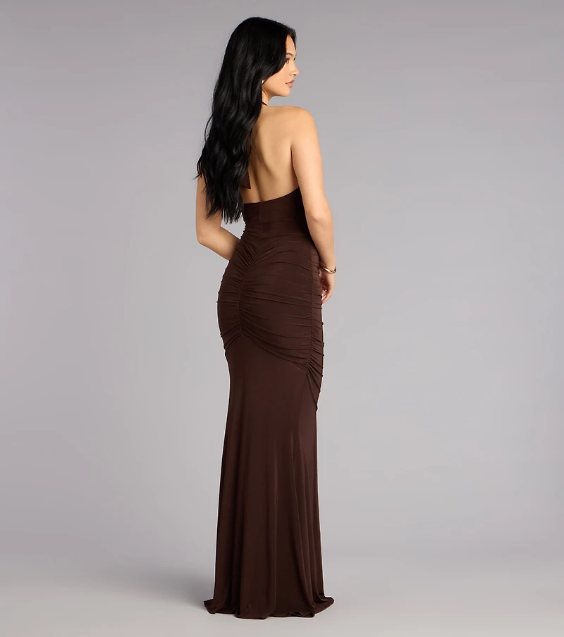 Allyssa Halter Sash Mermaid Formal Dress