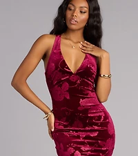 Miriam Floral Velvet Mermaid Formal Dress