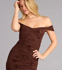 Kourt Flocked Velvet Mermaid Formal Dress