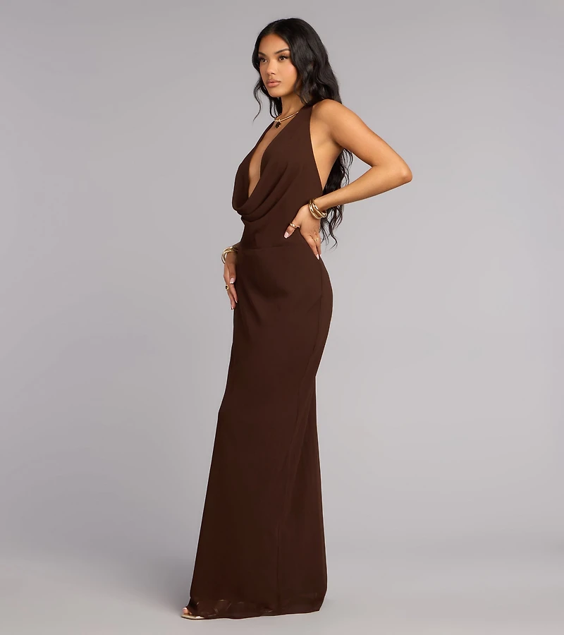 Hayley Chiffon Open Back Formal Dress