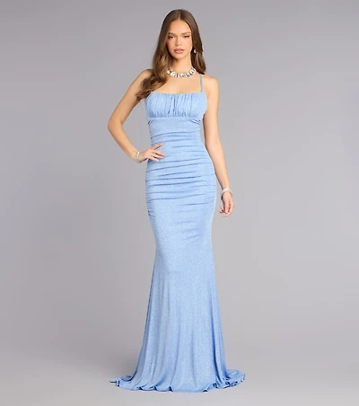 Kelsie Glitter Knit Mermaid Formal Dress