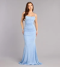 Kelsie Glitter Knit Mermaid Formal Dress