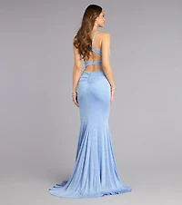 Kelsie Glitter Knit Mermaid Formal Dress