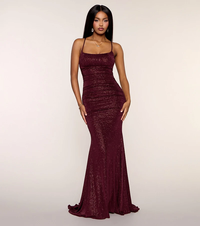 Kelsie Glitter Knit Mermaid Formal Dress